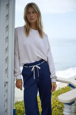 MONROW Softfleece Crop Crew Sweatshirt OFFWHITE Clearance